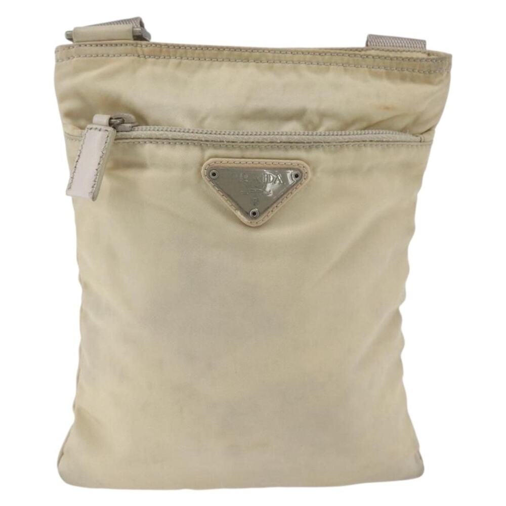 Prada Nylon Shoulder Bag Beige